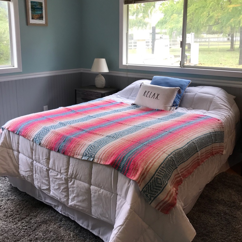 Turquoise/Pink Baja Beach/Festival/Yoga Blanket